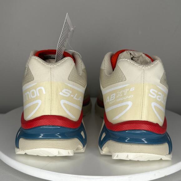 NIB NWT Men's Salomon XT-6 Almond Milk/Sand/Aurora Red  W11/M10 Sneakers 472934 - Picture 2 of 8